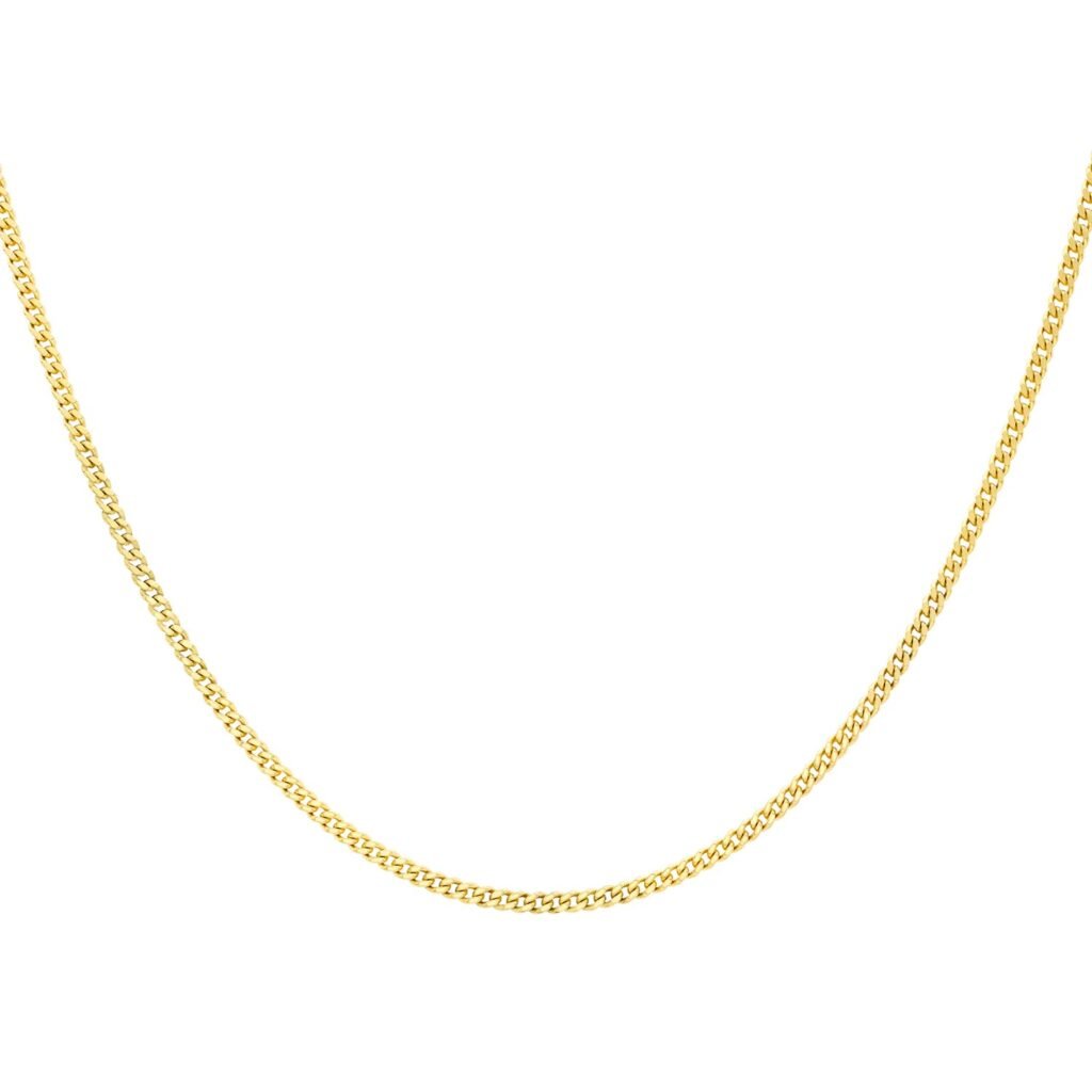 9ct Yellow Gold 60cm (24_) Curb Chain 0.8mm Width