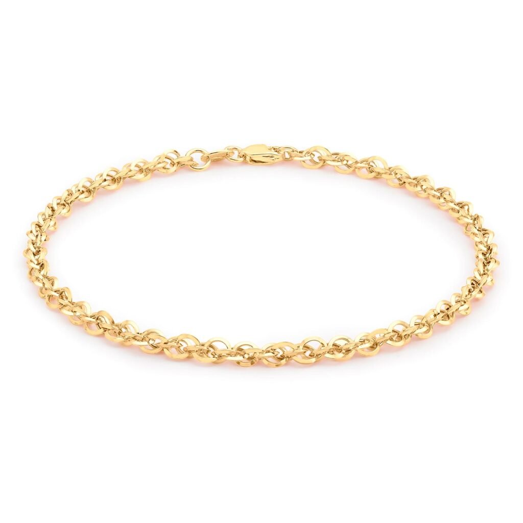 9ct Yellow Gold Diamond Cut Bracelet