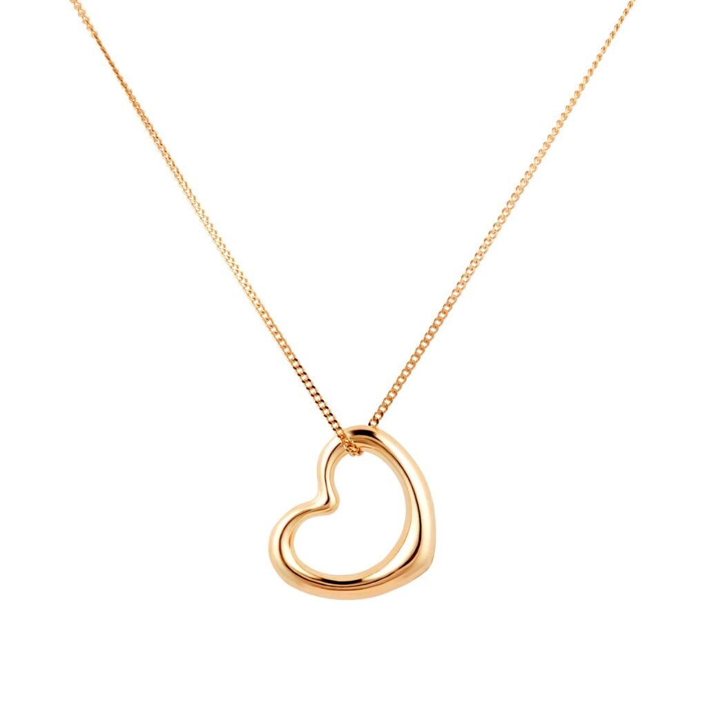 18ct Yellow Gold Open Heart Floating Pendant